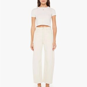 Mother half pipe ankle crop in Cream